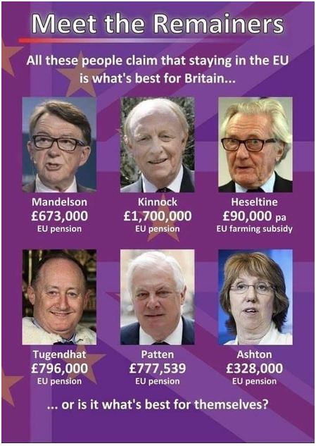 Why British Politicians Argue to Remain in the EU – PENSION!!!!!!!!! 